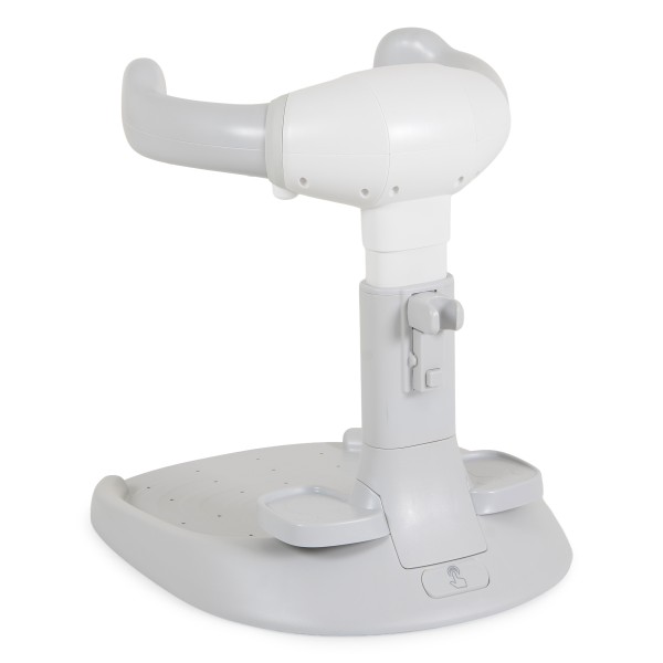 Suport de Baie Bebe cu Scaun Cangaroo Nuggy Gray, Înălțime Reglabilă, Bază Antiderapantă Largă, Scaun Cadou, 9 luni+