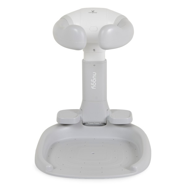 Suport de Baie Bebe cu Scaun Cangaroo Nuggy Gray, Înălțime Reglabilă, Bază Antiderapantă Largă, Scaun Cadou, 9 luni+