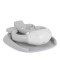 Suport de Baie Bebe cu Scaun Cangaroo Nuggy Gray, Înălțime Reglabilă, Bază Antiderapantă Largă, Scaun Cadou, 9 luni+