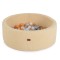 Piscină cu Bile Moale Boucle Moni Toys Light Beige, 200 Bile Incluse, Husă Detașabilă, 90×90 cm, 12 luni+