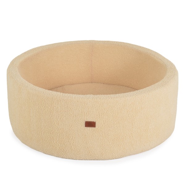 Piscină cu Bile Moale Boucle Moni Toys Light Beige, 200 Bile Incluse, Husă Detașabilă, 90×90 cm, 12 luni+