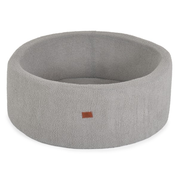 Piscină cu Bile Moale Boucle Moni Toys Light Grey, 200 Bile Incluse, Husă Detașabilă, 90×90 cm, 12 luni+