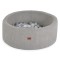 Piscină cu Bile Moale Boucle Moni Toys Light Grey, 200 Bile Incluse, Husă Detașabilă, 90×90 cm, 12 luni+