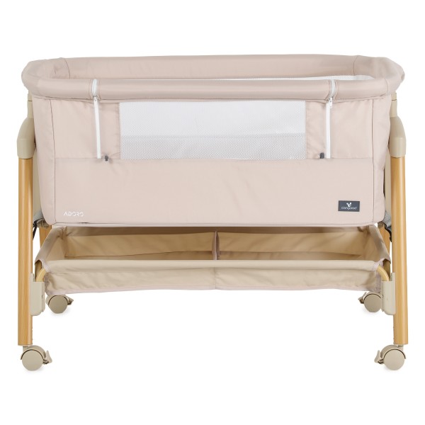 Pătuț Co-Sleeping Cangaroo Adoro Beige, 2 Moduri, 7 Poziții Înălțime, Funcție Antireflux, Roți cu Frâne, 0 luni+