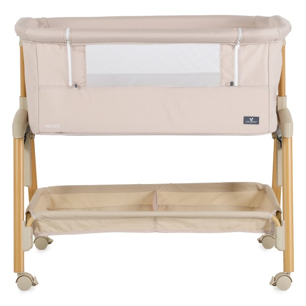 Pătuț Co-Sleeping Cangaroo Adoro Beige, 2 Moduri, 7 Poziții Înălțime, Funcție Antireflux, Roți cu Frâne, 0 luni+