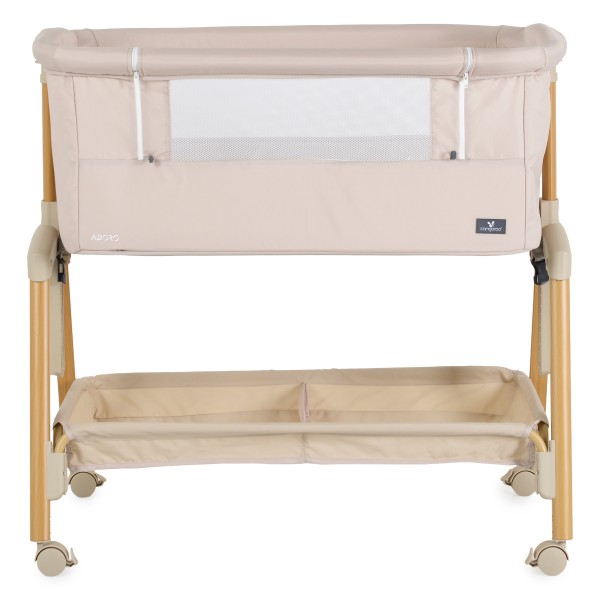 Pătuț Co-Sleeping Cangaroo Adoro Beige, 2 Moduri, 7 Poziții Înălțime, Funcție Antireflux, Roți cu Frâne, 0 luni+