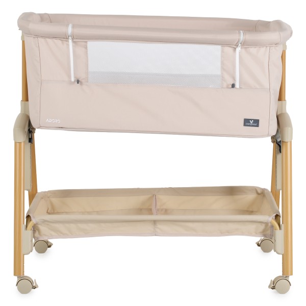 Pătuț Co-Sleeping Cangaroo Adoro Beige, 2 Moduri, 7 Poziții Înălțime, Funcție Antireflux, Roți cu Frâne, 0 luni+