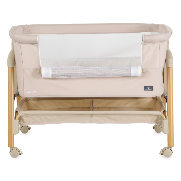 Pătuț Co-Sleeping Cangaroo Adoro Beige, 2 Moduri, 7 Poziții Înălțime, Funcție Antireflux, Roți cu Frâne, 0 luni+