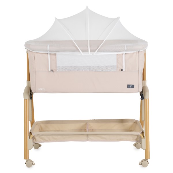 Pătuț Co-Sleeping Cangaroo Adoro Beige, 2 Moduri, 7 Poziții Înălțime, Funcție Antireflux, Roți cu Frâne, 0 luni+
