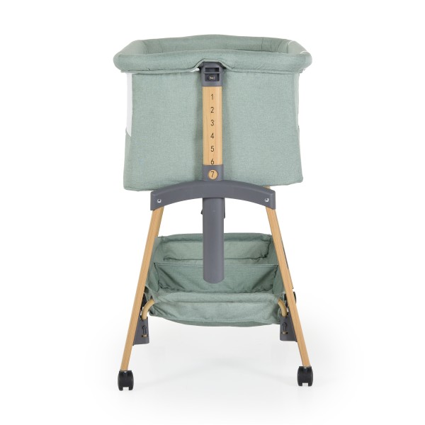 Pătuț Co-Sleeping Cangaroo Adoro Green, 2 Moduri, 7 Poziții Înălțime, Funcție Antireflux, Roți cu Frâne, 0 luni+