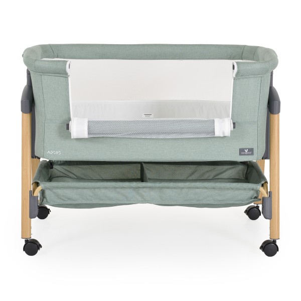 Pătuț Co-Sleeping Cangaroo Adoro Green, 2 Moduri, 7 Poziții Înălțime, Funcție Antireflux, Roți cu Frâne, 0 luni+