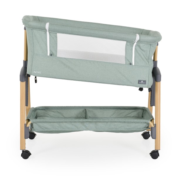 Pătuț Co-Sleeping Cangaroo Adoro Green, 2 Moduri, 7 Poziții Înălțime, Funcție Antireflux, Roți cu Frâne, 0 luni+