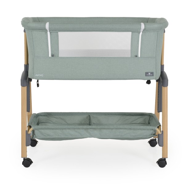 Pătuț Co-Sleeping Cangaroo Adoro Green, 2 Moduri, 7 Poziții Înălțime, Funcție Antireflux, Roți cu Frâne, 0 luni+