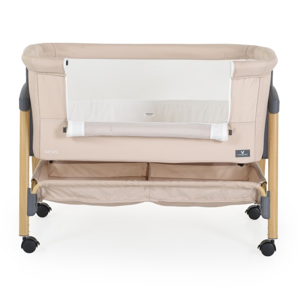 Pătuț Co-Sleeping Cangaroo Adoro Khaki, 2 Moduri, 7 Poziții Înălțime, Funcție Antireflux, Roți cu Frâne, 0 luni+