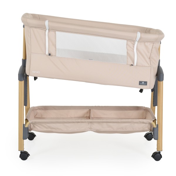 Pătuț Co-Sleeping Cangaroo Adoro Khaki, 2 Moduri, 7 Poziții Înălțime, Funcție Antireflux, Roți cu Frâne, 0 luni+
