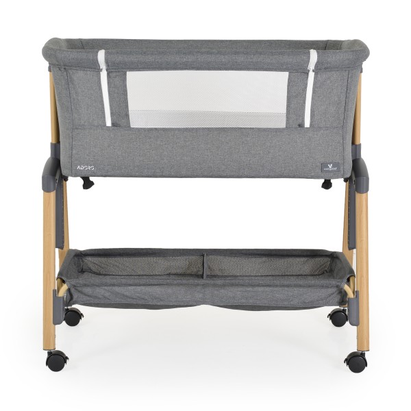 Pătuț Co-Sleeping Cangaroo Adoro Grey, 2 Moduri, 7 Poziții Înălțime, Funcție Antireflux, Roți cu Frâne, 0 luni+