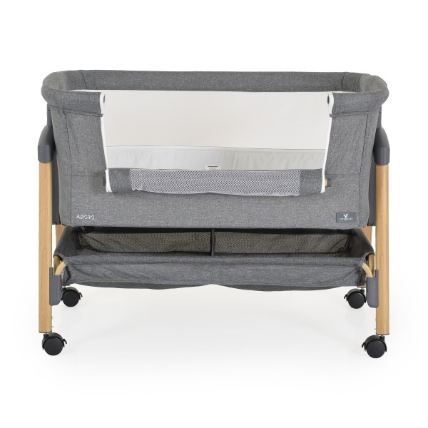 Pătuț Co-Sleeping Cangaroo Adoro Grey, 2 Moduri, 7 Poziții Înălțime, Funcție Antireflux, Roți cu Frâne, 0 luni+
