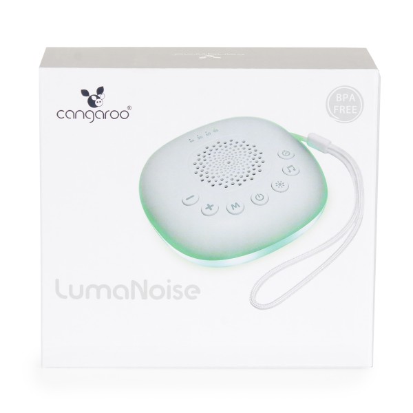Aparat Sunete Albe Bebelusi Cangaroo Luma Noice, 20 Sunete, LED Color, Cronometru, 36h Baterie, Portabil