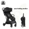 Cărucior Cangaroo Easy Fold Black, Pliere Automată, Cadru Aluminiu, Spătar Rabatabil, Roți 360°, Husă Picioare, 0-22 kg