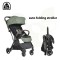 Cărucior Cangaroo Easy Fold Green, Pliere Automată, Cadru Aluminiu, Spătar Rabatabil, Roți 360°, Husă Picioare, 0-22 kg