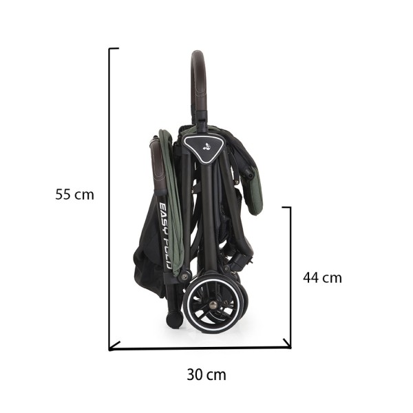 Cărucior Cangaroo Easy Fold Green, Pliere Automată, Cadru Aluminiu, Spătar Rabatabil, Roți 360°, Husă Picioare, 0-22 kg
