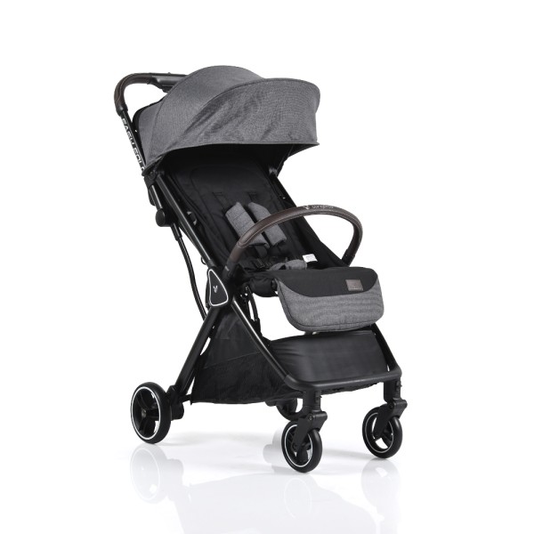 Cărucior Cangaroo Easy Fold Grey, Pliere Automată, Cadru Aluminiu, Spătar Rabatabil, Roți 360°, Husă Picioare, 0-22 kg