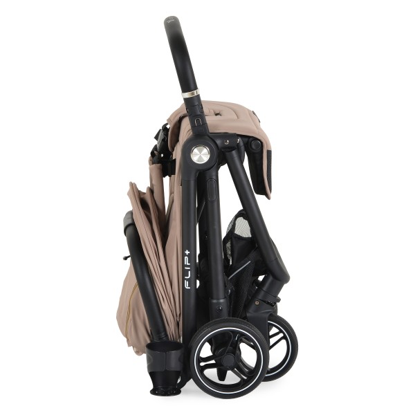 Cărucior Cangaroo Flip+ Beige, Pliere Automată, Aluminiu 6,9 kg, Amortizoare Toate Roțile, Roți 360°, 0-22 kg