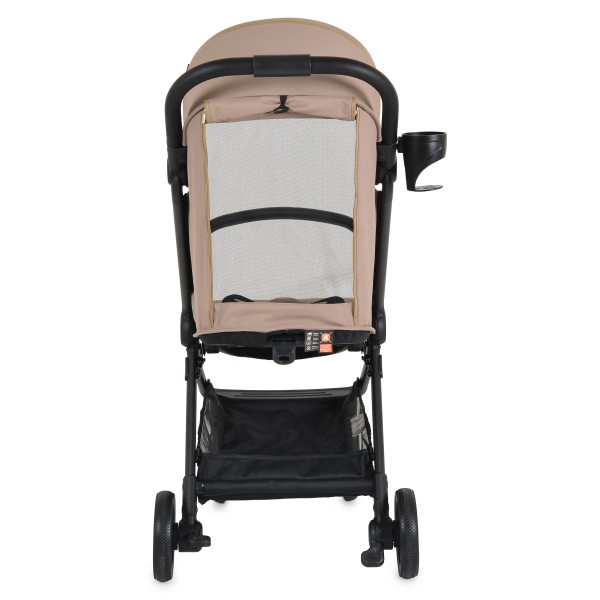 Cărucior Cangaroo Flip+ Beige, Pliere Automată, Aluminiu 6,9 kg, Amortizoare Toate Roțile, Roți 360°, 0-22 kg