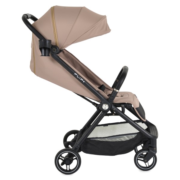 Cărucior Cangaroo Flip+ Beige, Pliere Automată, Aluminiu 6,9 kg, Amortizoare Toate Roțile, Roți 360°, 0-22 kg