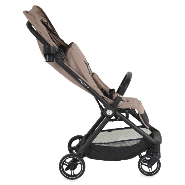 Cărucior Cangaroo Flip+ Beige, Pliere Automată, Aluminiu 6,9 kg, Amortizoare Toate Roțile, Roți 360°, 0-22 kg