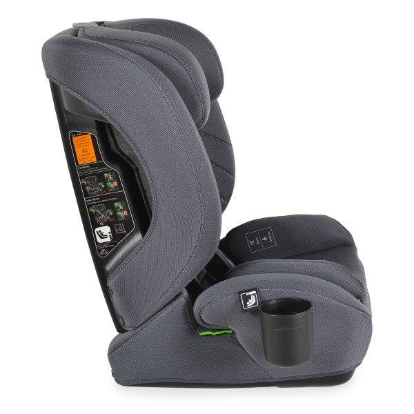 Scaun Auto Moni Rivo Grey i-Size, 9-36 kg, 76-150 cm, Ham 5 Puncte, Tetieră Reglabilă, 1-12 Ani, Suport Pahar