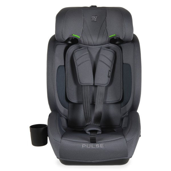 Scaun Auto cu ISOFIX Moni Pulse Grey i-Size, Top Tether, 9-36 kg, 76-150 cm, Ham 5 Puncte, Tapițerie Detașabilă, 1-12 Ani