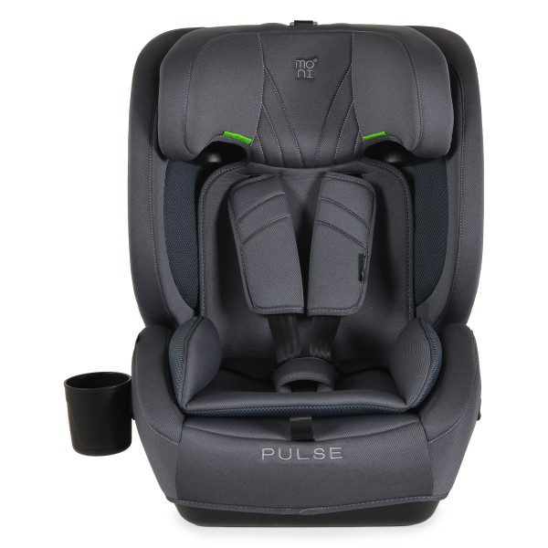 Scaun Auto cu ISOFIX Moni Pulse Grey i-Size, Top Tether, 9-36 kg, 76-150 cm, Ham 5 Puncte, Tapițerie Detașabilă, 1-12 Ani
