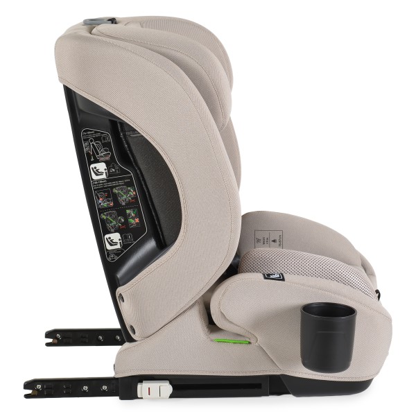 Scaun Auto cu ISOFIX Moni Pulse Beige i-Size, Top Tether, 9-36 kg, 76-150 cm, Ham 5 Puncte, Tapițerie Detașabilă, 1-12 Ani