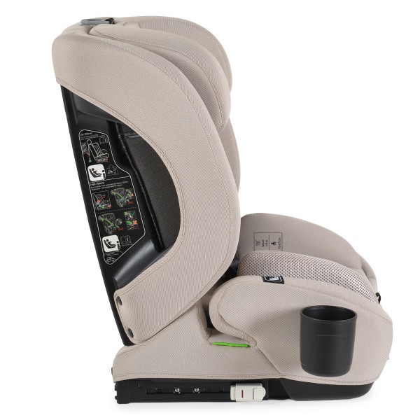 Scaun Auto cu ISOFIX Moni Pulse Beige i-Size, Top Tether, 9-36 kg, 76-150 cm, Ham 5 Puncte, Tapițerie Detașabilă, 1-12 Ani