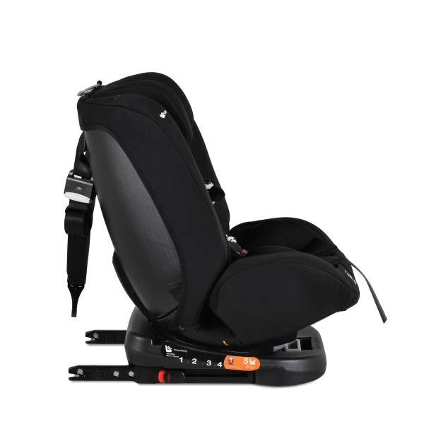 Scaun Auto cu ISOFIX Moni i-Maxx Black i-Size, Rotativ 360°, 40-150 cm, Față și Spate, Spumă Memorie, Cataramă BIP, 0-12 Ani
