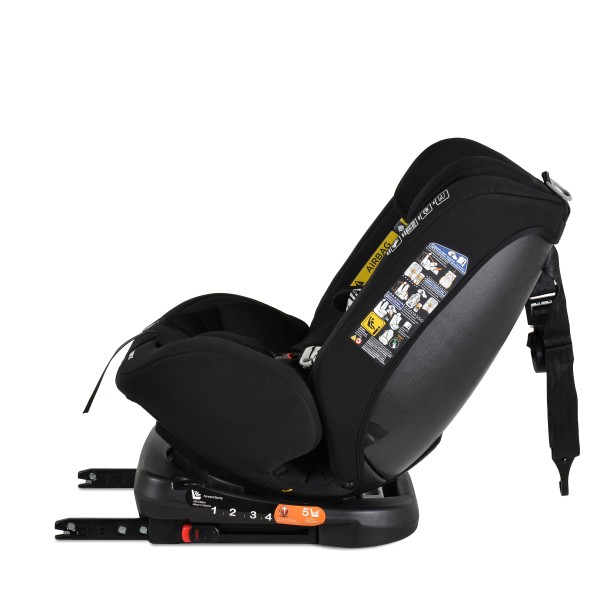 Scaun Auto cu ISOFIX Moni i-Maxx Black i-Size, Rotativ 360°, 40-150 cm, Față și Spate, Spumă Memorie, Cataramă BIP, 0-12 Ani