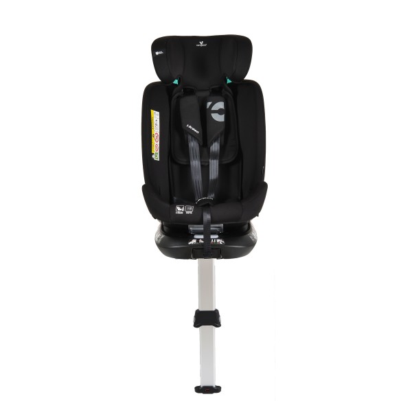 Scaun Auto cu Isofix Cangaroo i-Protect Black i-Size, Rotativ 360°, 40-150 cm, Picior Susținere, SPS Lateral, 13 Poziții Tetieră, 0-12 Ani