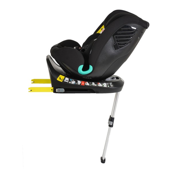 Scaun Auto cu Isofix Cangaroo i-Protect Black i-Size, Rotativ 360°, 40-150 cm, Picior Susținere, SPS Lateral, 13 Poziții Tetieră, 0-12 Ani