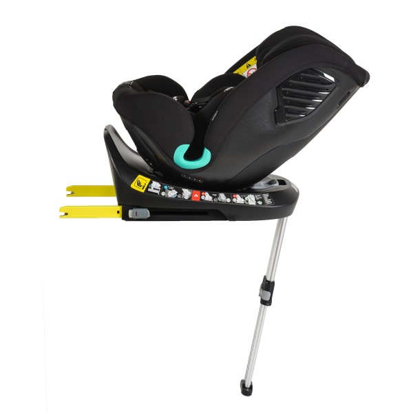 Scaun Auto cu Isofix Cangaroo i-Protect Black i-Size, Rotativ 360°, 40-150 cm, Picior Susținere, SPS Lateral, 13 Poziții Tetieră, 0-12 Ani