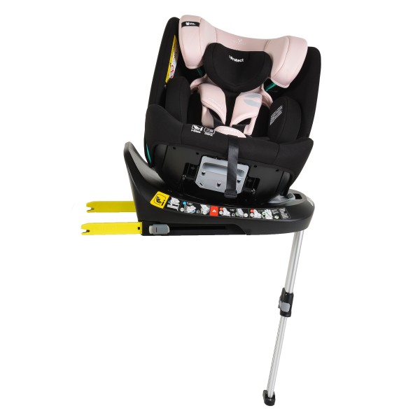 Scaun Auto cu Isofix Cangaroo i-Protect Pink i-Size, Rotativ 360°, 40-150 cm, Picior Susținere, SPS Lateral, 13 Poziții Tetieră, 0-12 Ani