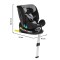 Scaun Auto cu Isofix Cangaroo i-Protect Grey i-Size, Rotativ 360°, 40-150 cm, Picior Susținere, SPS Lateral, 13 Poziții Tetieră, 0-12 Ani