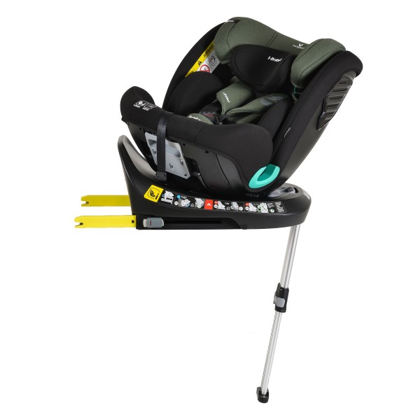 Scaun Auto cu Isofix Cangaroo i-Protect Grey i-Size, Rotativ 360°, 40-150 cm, Picior Susținere, SPS Lateral, 13 Poziții Tetieră, 0-12 Ani