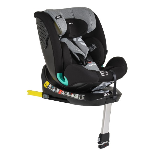 Scaun Auto cu Isofix Cangaroo i-Protect Grey i-Size, Rotativ 360°, 40-150 cm, Picior Susținere, SPS Lateral, 13 Poziții Tetieră, 0-12 Ani