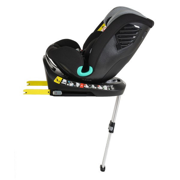 Scaun Auto cu Isofix Cangaroo i-Protect Grey i-Size, Rotativ 360°, 40-150 cm, Picior Susținere, SPS Lateral, 13 Poziții Tetieră, 0-12 Ani