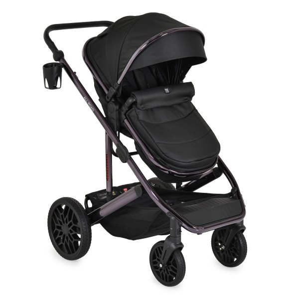 Cărucior Combinat Moni All Road 2 în 1 Black cu Scaun Auto i-Size Inclus, Cadru Aluminiu, Scaun Reversibil, 0-4 Ani
