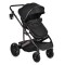 Cărucior Combinat Moni All Road 2 în 1 Black cu Scaun Auto i-Size Inclus, Cadru Aluminiu, Scaun Reversibil, 0-4 Ani