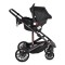 Cărucior Combinat Moni All Road 2 în 1 Black cu Scaun Auto i-Size Inclus, Cadru Aluminiu, Scaun Reversibil, 0-4 Ani