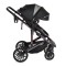 Cărucior Combinat Moni All Road 2 în 1 Black cu Scaun Auto i-Size Inclus, Cadru Aluminiu, Scaun Reversibil, 0-4 Ani