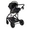 Cărucior Combinat Moni All Road 2 în 1 Black cu Scaun Auto i-Size Inclus, Cadru Aluminiu, Scaun Reversibil, 0-4 Ani